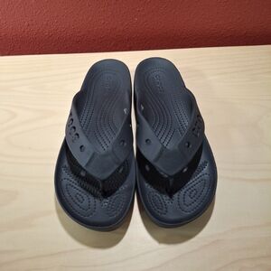 Crocs Baya Platform Flip Flop Thong BLACK Rubber Women's Size 8 Slide On